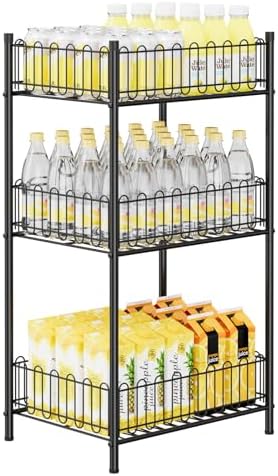 OYEAL Water Bottle Holder Rack 3 Tier Soda Drink Organizer Vertical