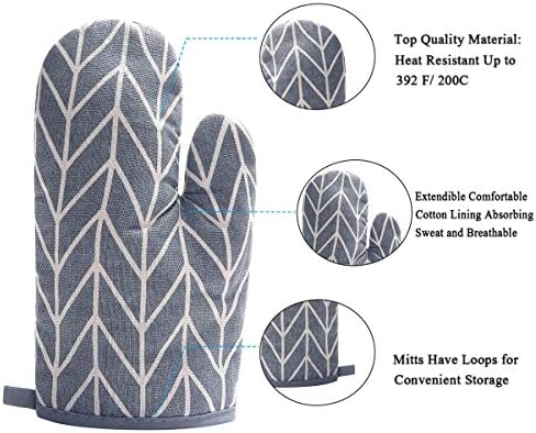 WinChange Oven Mitts and Potholders Set, 4-Piece, Grey