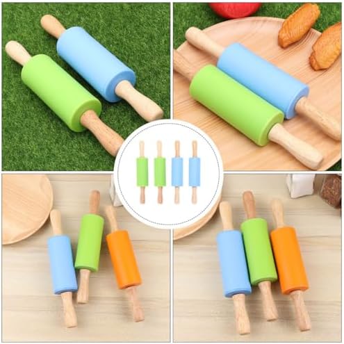 Silicone Rolling Pin Set Baking Dough Tools 4pcs for Children