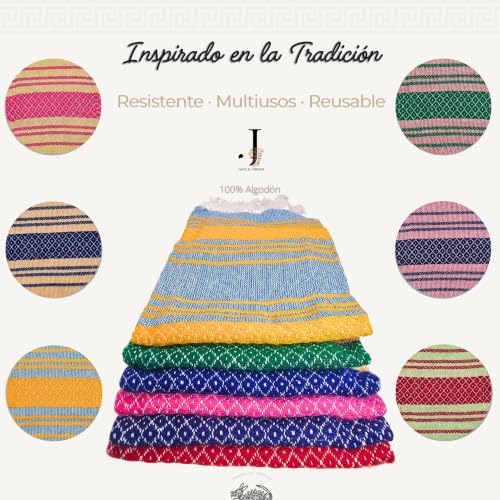 Jacq & Jürgen – Set of 6 Multicolor Cotton Cloth Napkins – 22"x18"