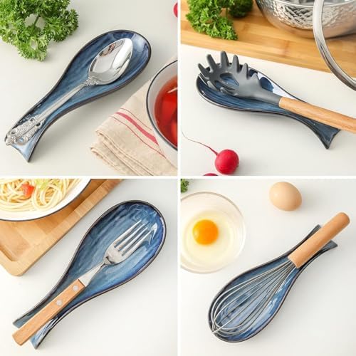Spoon Rest for Stove Top, Ceramic Large 8.7 Inch Spoon Holder for