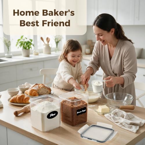 3-Pack Airtight Food Storage Containers, BPA-Free Stackable Cereal