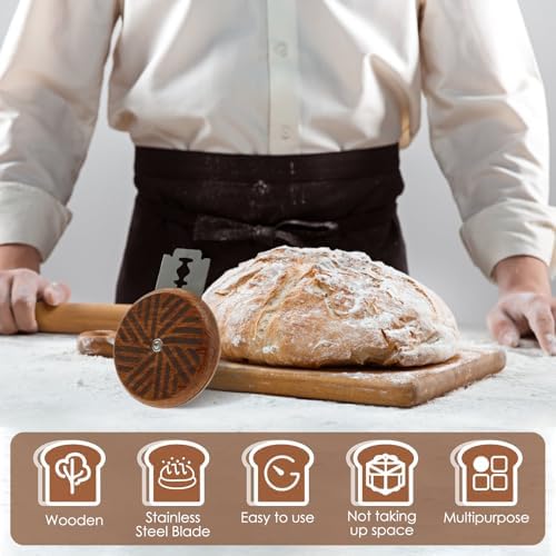 Wooden Bread Lame Slashing Tool, Dough Scoring Knife with 15 Blades