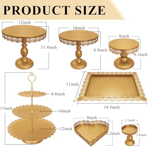 Set of 9 Cake Stands Metal Cupcake Stand Set Multiple Styles Candy