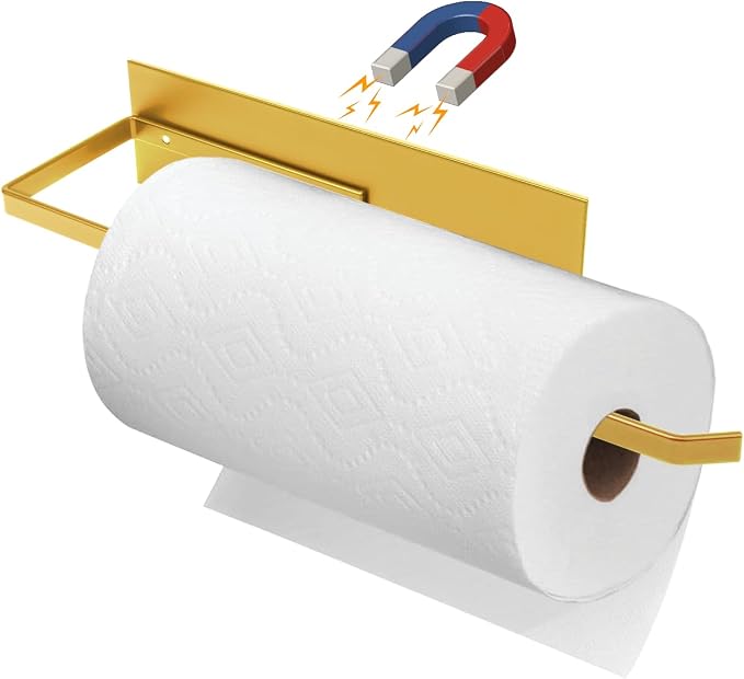 Gold Paper Towel Holder, Magnetic Paper Towel Holder by SeropyDirect
