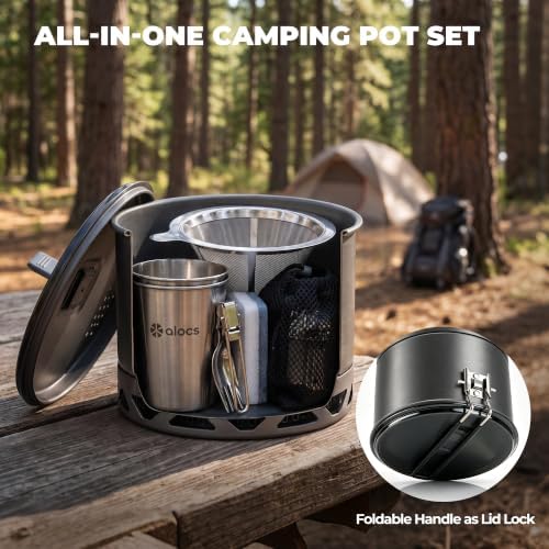 ALOCS 1.4L Camping Pot Set with Coffee Dripper