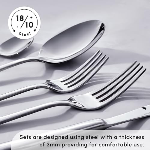 Karaca Tivoli Silverware Set For 6, 30-Piece Everyday Flatware Set