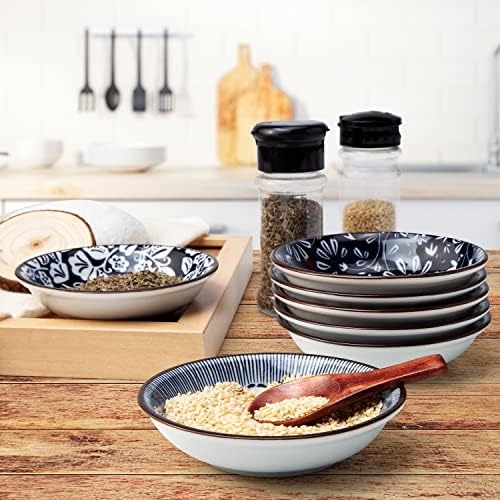 Eisinly 6 Pack Dipping Bowls,3 OZ Small Ceramic Soy Sauce Dish,Vintage