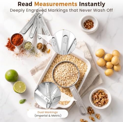11 PCS Measuring Cups and Spoons Set with Funnel & Mini Spoons for