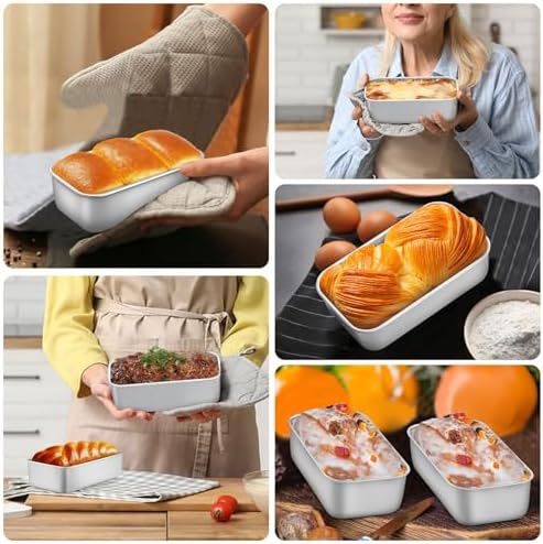 LIANYU 6.3 x 3.5 In Stainless Steel Mini Loaf Pan for Baking Bread