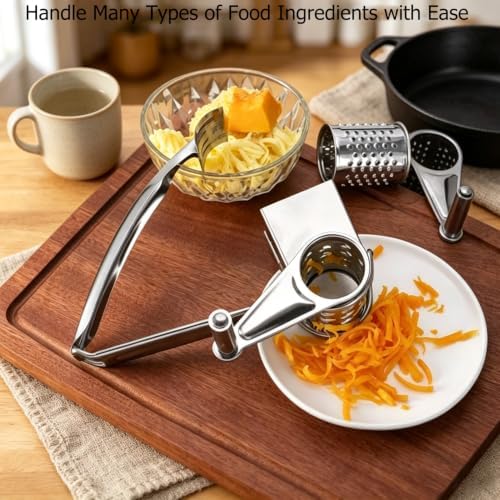 Rotary Cheese Grater, Hand Crank, Parmesan and Nuts