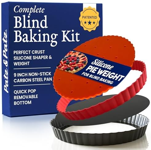 Classic All-in-One Tart Pan 9 Inch Removable Bottom Set with Patented