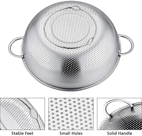 P&P CHEF Colander Set of 3, 1/3/5 Qt, Stainless Steel Colanders