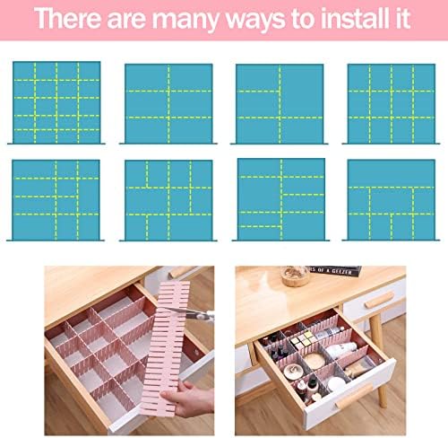 acDesign 40Pcs Grid Drawer Dividers, Adjustable Drawer Organizer for