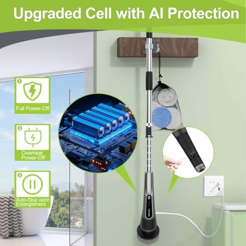 Dreazu Pro Electric Spin Scrubber with Retractable Handle