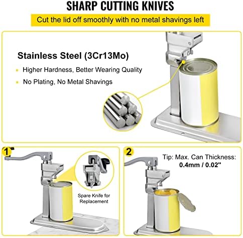 VEVOR Commercial Can Opener, 18.9"/48cm Long, Stainless Steel Manual