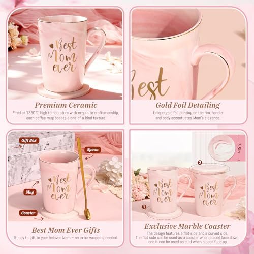 YHRJWN Birthday Gifts for Mom, Best Mom Ever Coffee Mug, Mom Mothers