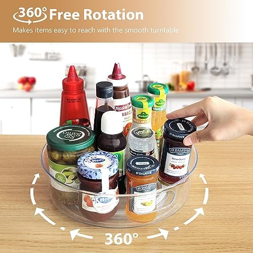 Guzon 3 Pack Lazy Susan Turntable, 11.5" Rotating Organizer with