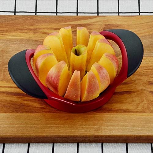 Apple Slicer and Corer, 12-Blade Stainless Steel with Red Frame