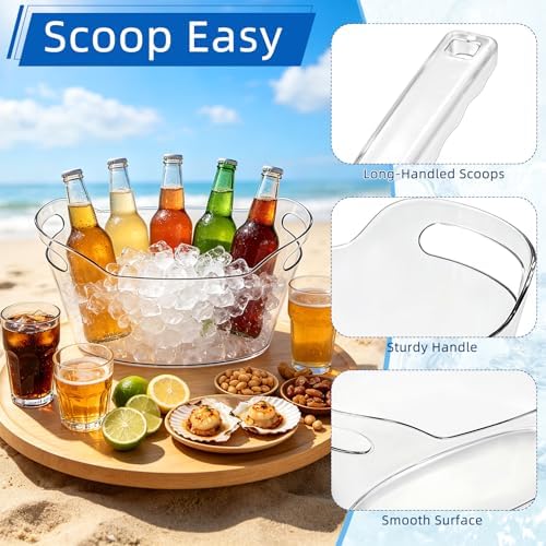Cheardia 2 Pack Ice Bucket, 6.5 L Plastic Champagne Cooler for