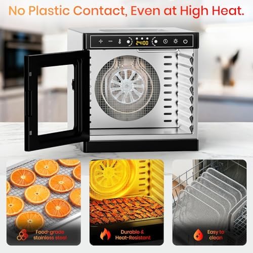 Food Dehydrator, 8 Stainless Steel Trays, 400W
