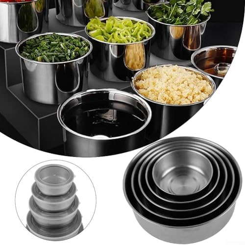 5 Pcs Stainless Steel Containers with Lids, Stackable Food Container