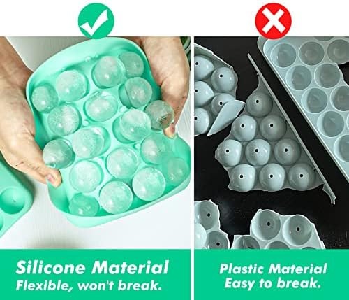 Webake 2 Pack Sphere Ice Cube Trays - 1.1" Small Round 36pcs Ice Ball