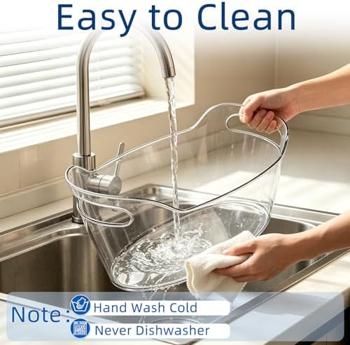 Cheardia 2 Pack Ice Bucket, 6.5 L Plastic Champagne Cooler for