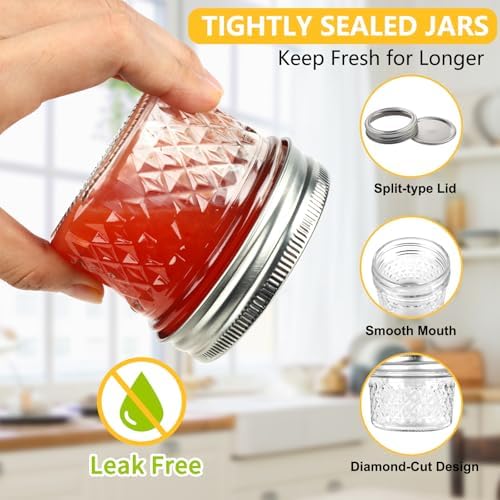 40 Pack 4 oz Mason Jars with Lids