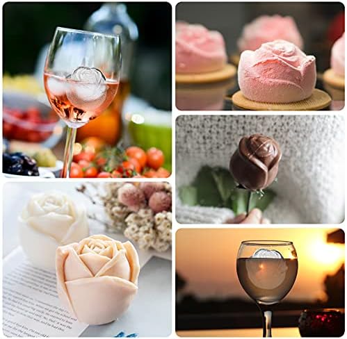 Ice Cube Tray, Mikiwon Rose 2 Inch Ice Mold with Lid
