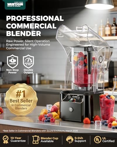 WantJoin Commercial Blender, 2200W, Black