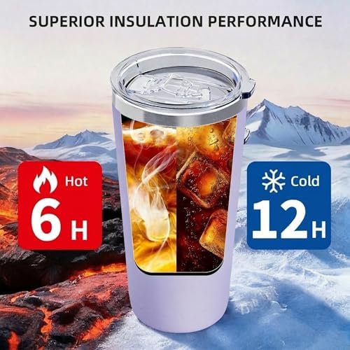 GGQ 20oz Travel Coffee Tumbler, 18/8 Stainless Steel Cup 1 Pack Light