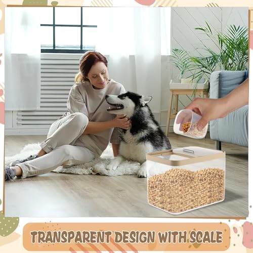 CIEOVO 2 Pack Airtight Dog Food Storage Container, 10Lbs Clear Pet Dog