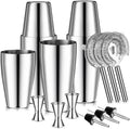 FoldTier 15 Pcs Cocktail Shaker Set Bartender Kit Boston Shaker