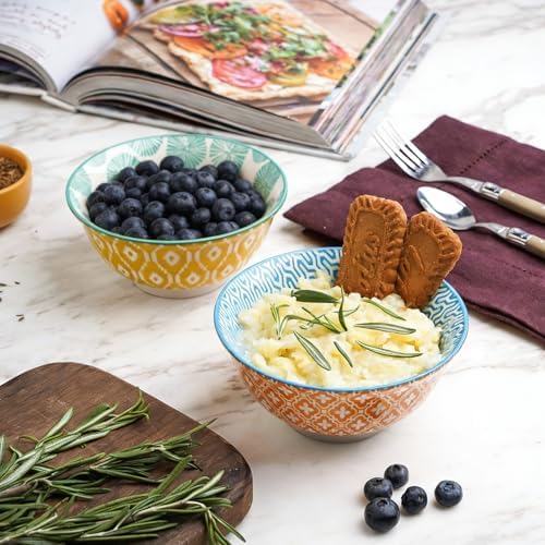Selamica Porcelain Ice Cream Bowls Set of 6, Small Bowls, Assorted
