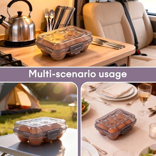 2 Pack Egg Storage Boxes for Refrigerator, Camping and Travel