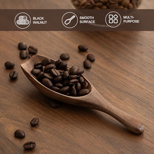 Black Walnut Coffee Scoop for Ground Coffee, Loose Tea & Bath Salts, 1