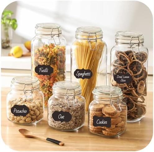 VITEVER [Taller] 92oz Glass Jars with Airtight Lid, Large Glass Food