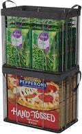 iSPECLE Freezer Organizer Bins, 2 Pack, Black