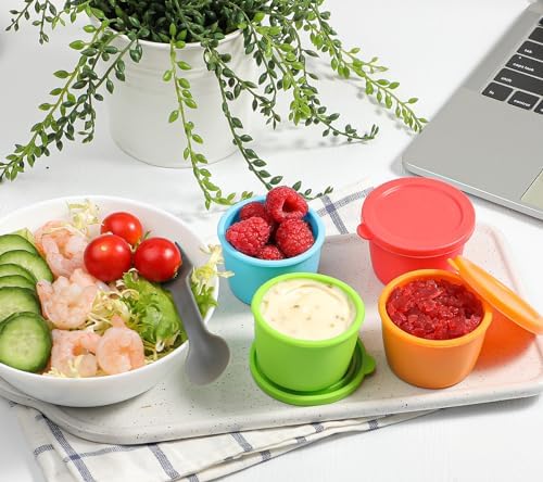 KOLUTI 2.4oz Salad Dressing Container To Go 8 Pack, Nonstick Silicone