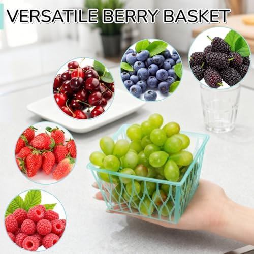ZAVOOS 100 Pack Pint Size Plastic Berry Baskets with Open Weave