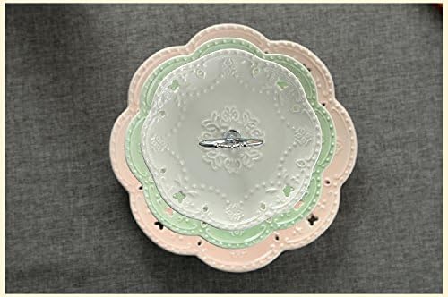 Jusalpha 3-Tier Multi Color Solid Ceramic Serving Stand (3 Color-Gold)