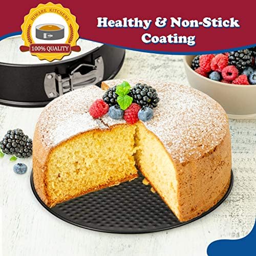 HIWARE 9 Inch Non-stick Cheesecake Pan Springform Pan with Removable