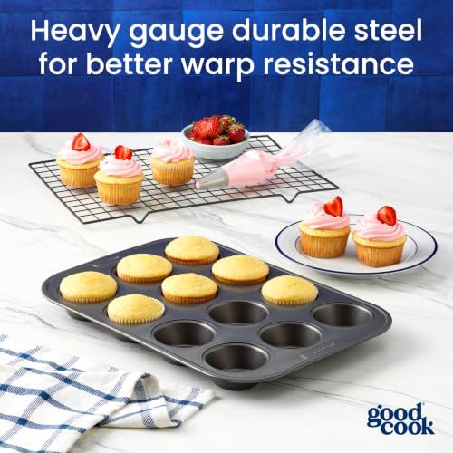 GoodCook PRO Muffin Pan Nonstick Cupcake Pan, Warp & Scratch-Resistant