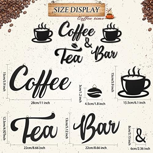 Queekay 7 Pieces Coffee Bar Sign Wall Decor for Kitchen Office
