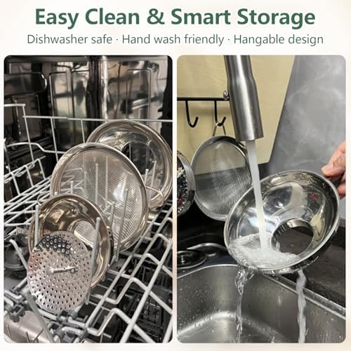 4-in-1 Canning Funnel Set, Stainless Steel Wide Mouth & Regular