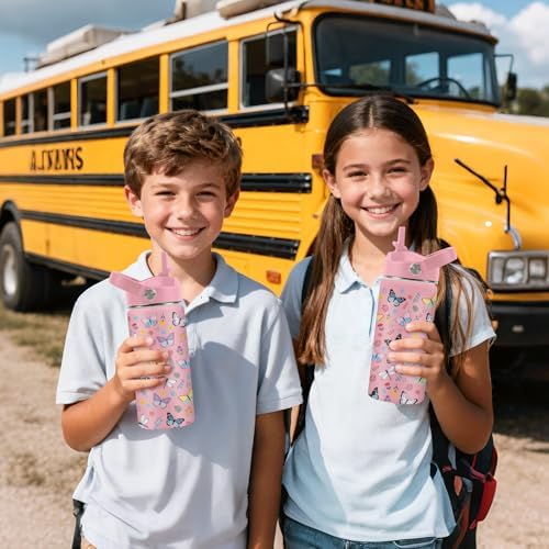 Hiboss Butterfly Gifts for Girls, 16oz Pink Butterfly Water Bottle