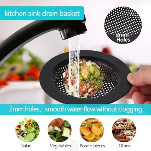 3 PCS Kitchen Sink Stopper Strainer,Anti-Clogging Stainless Steel Sink