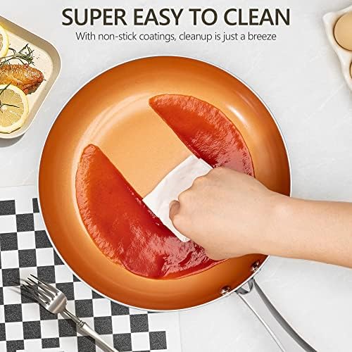 MICHELANGELO Frying Pan with Lid, Nonstick 8 Inch Frying Pan with