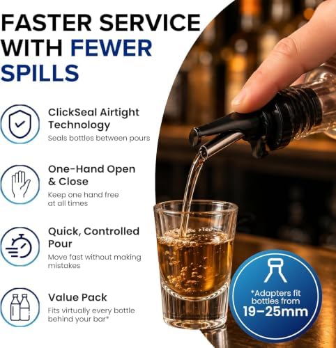 3-in-1 Airtight Liquor Bottle Pourers & Olive Oil Spouts with Built-in